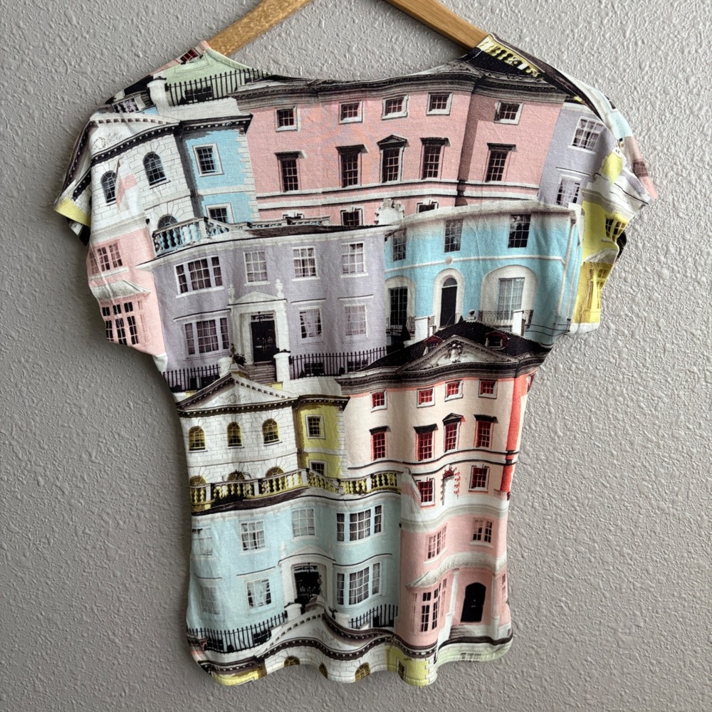 Ted Baker London Regency Houses Architectural Print Short Sleeve Shirt 1/XS - Picture 3 of 9